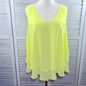 TORRID Double Layer Chiffon Cami Top Bright Yellow-1X